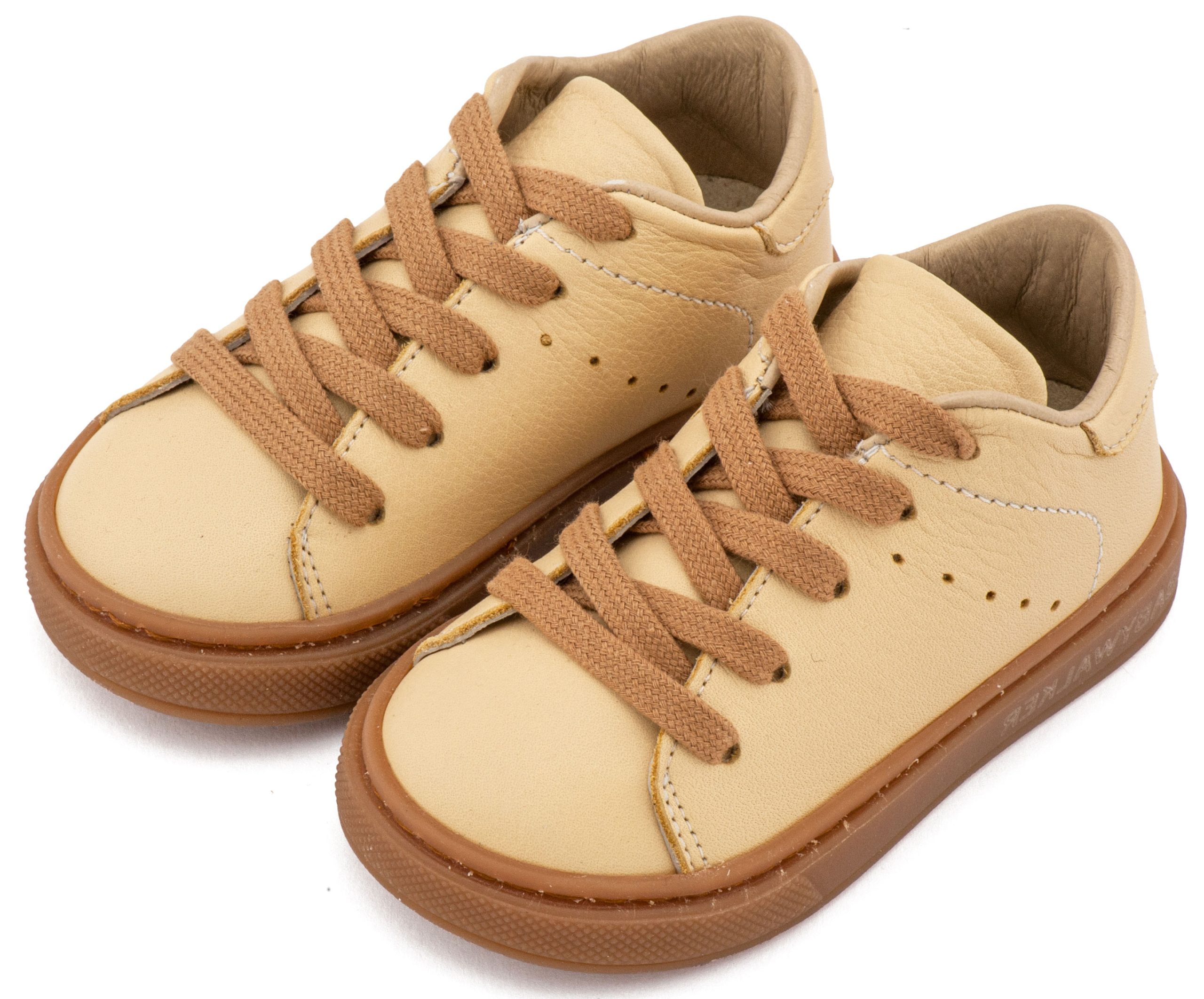 BW4312-BUTTER-YELLOW-BABYWALKER Δετό Δερμάτινο Sneaker BW 4312 Καλαμποκί - Image 1