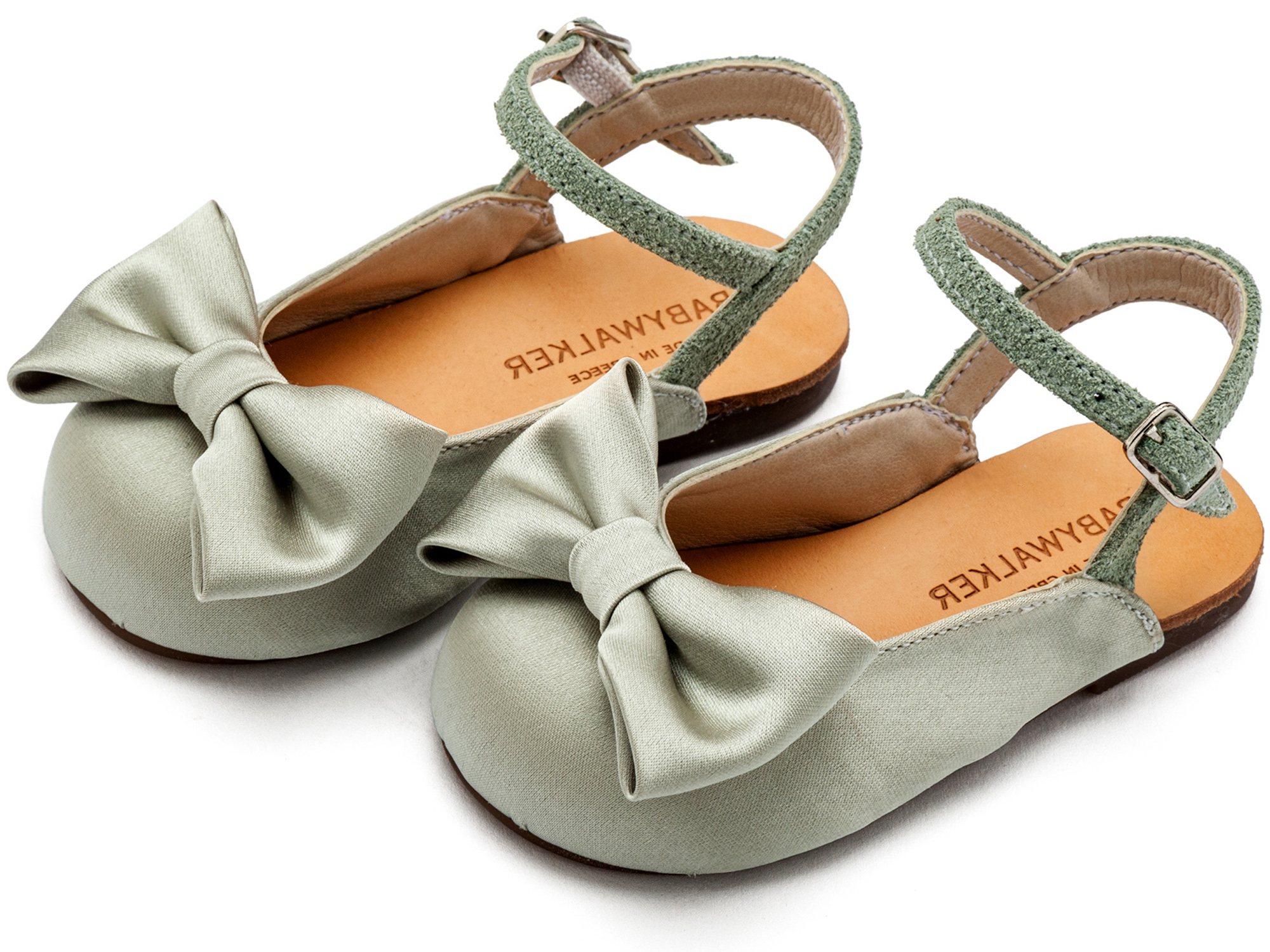 BW4855-OLIVE-BABYWALKER Γαλλικό Σαμπό με Σατέν Φιόγκο BW4855 Λαδί - Image 1