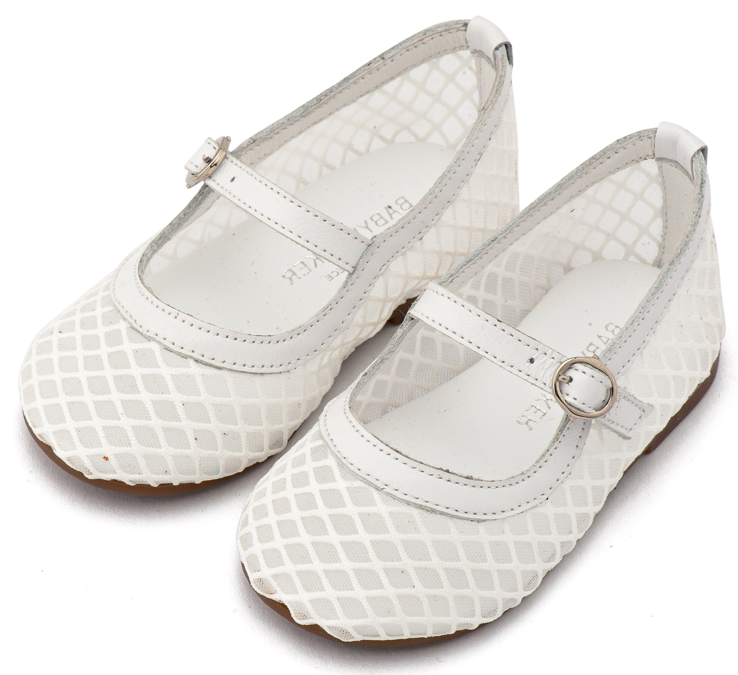 BW4881-WHITE-BABYWALKER Γοβάκι Μονή Μπαρέτα με Δίχτυ BW4881 Λευκό - Image 1