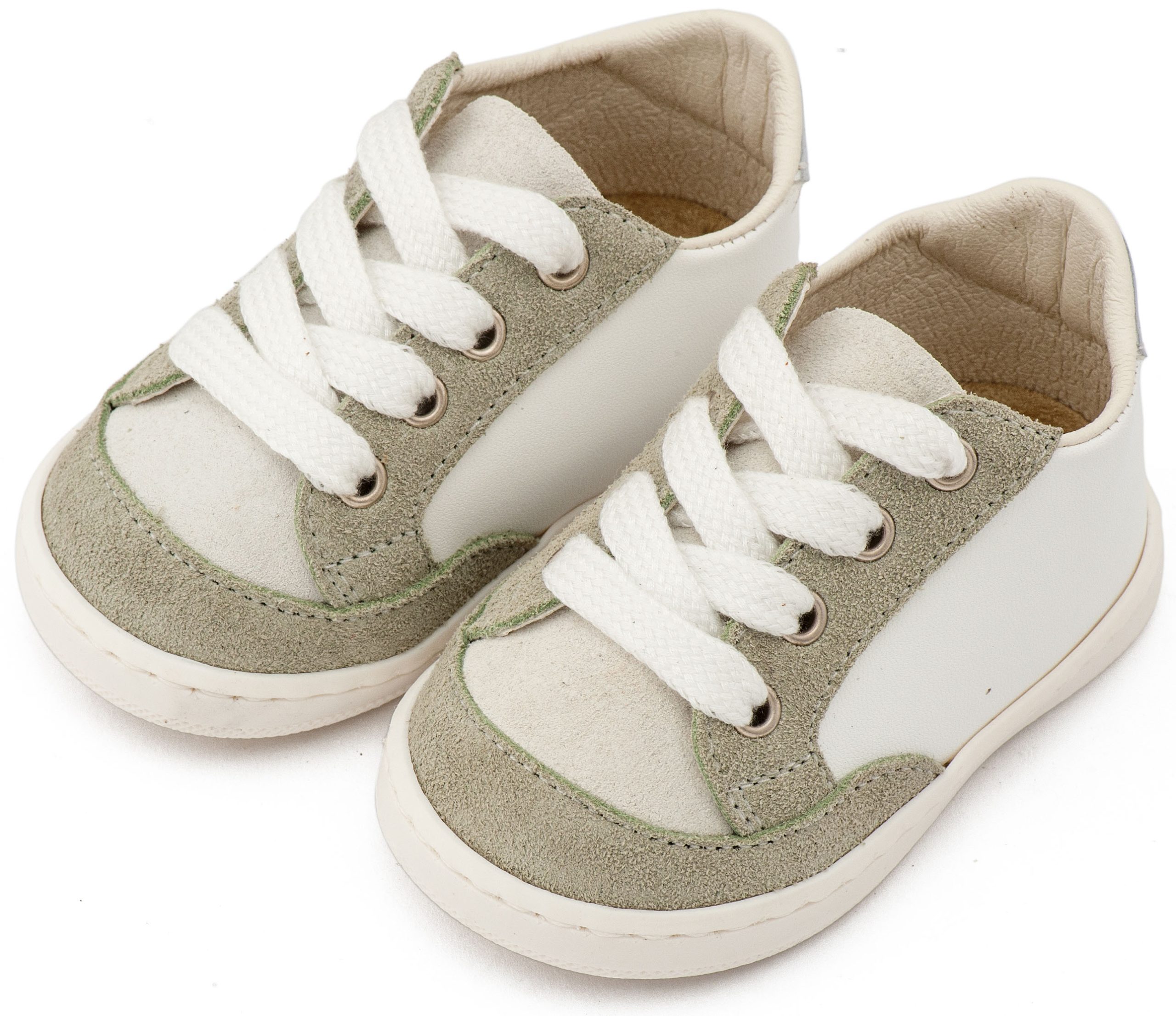 PRI2120-WHITE-MINT-BABYWALKER Δερμάτινο Δετό Sneakers PRΙ2120 Λευκό Μέντα - Image 1