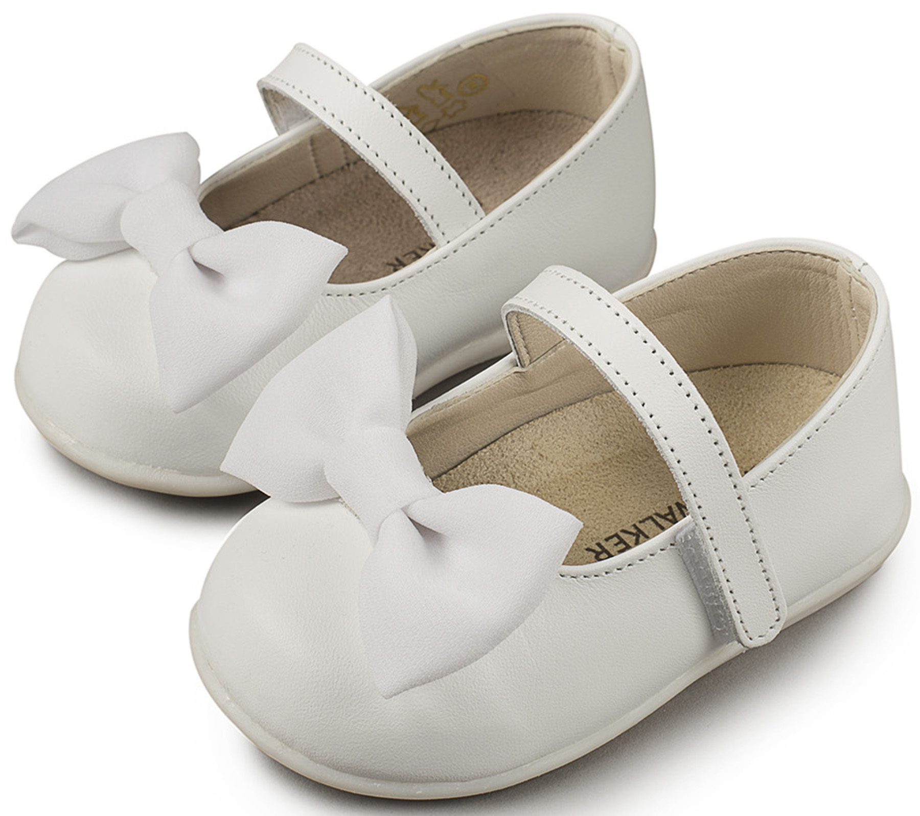 PRI2525-WHITE-BABYWALKER Γοβάκι Μονή Μπαρέτα με Φιόγκο PRI2525 Λευκό - Image 1