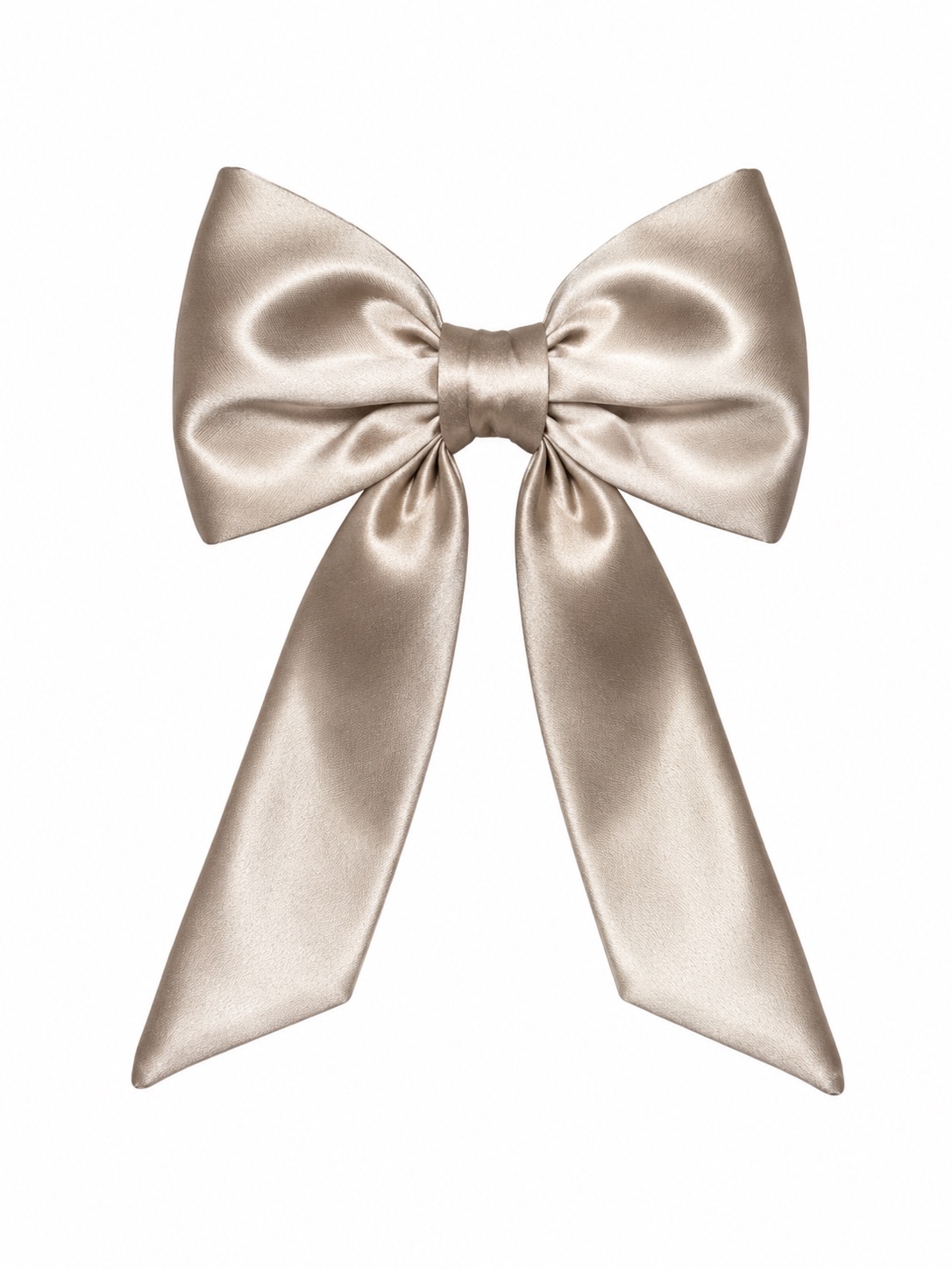 ΦΙΟΓΚΟΣ ΜΠΕΖ Σατέν Φιόγκος Μαλλιών με Κλιπ – Champagne Beige - Image 1