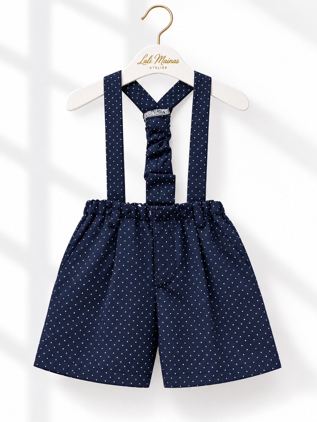 Παιδική σαλοπέτα για αγόρια σε navy μπλε πουά – Lali Mainas Atelier 2 Παιδική σαλοπέτα για αγόρια σε navy μπλε πουά – Lali Mainas Atelier - Image 1
